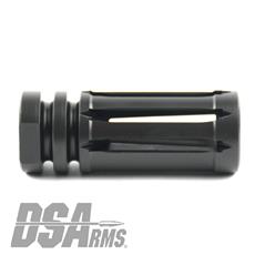 DSA AR15 Titanium Enhanced Bird Cage Long Flash Hider - 1/2x28 - Black Finish