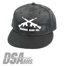 DSA SA58 FAL Classic Crossed Rifles Baseball Cap - Black Camo - Snap Back