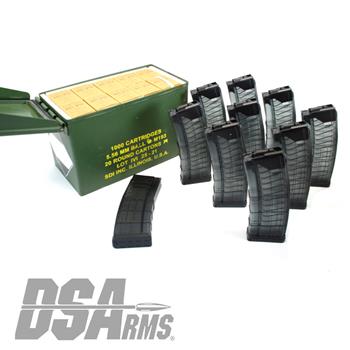 1,000 Rounds 5.56x45mm M193 Ammunition & 10 Pack of Lancer 30 Round AR15 Magazines - Free Shipping