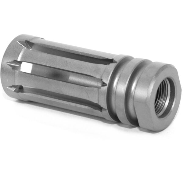 DSA AR15 Titanium Enhanced Bird Cage Long Flash Hider - 1/2x28 - Natural Finish