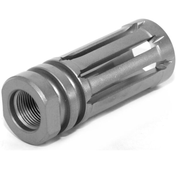 DSA AR15 Titanium Enhanced Bird Cage Long Flash Hider - 1/2x28 - Natural Finish - Image 4