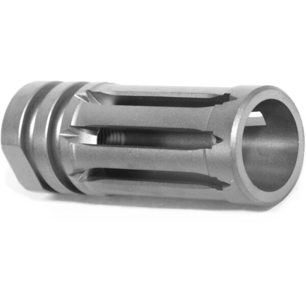 DSA AR15 Titanium Enhanced Bird Cage Long Flash Hider - 1/2x28 - Natural Finish - Image 7