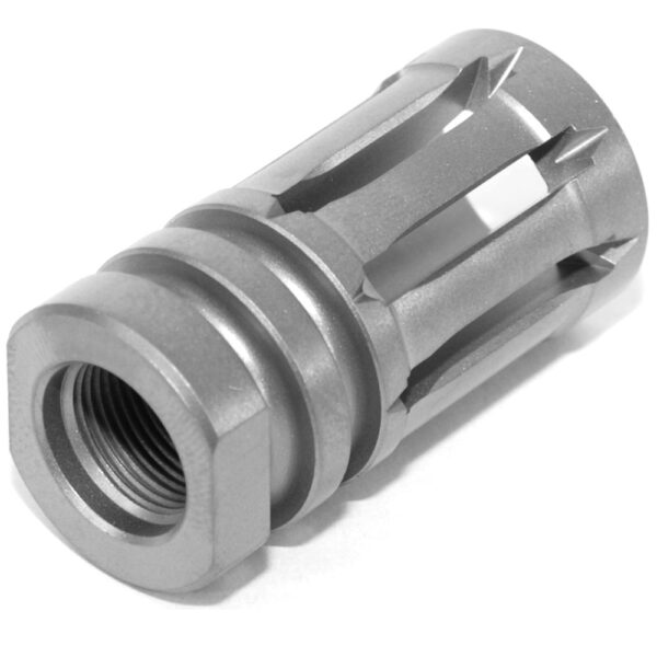 DSA AR15 Titanium Enhanced Bird Cage Short Flash Hider - 1/2x28 - Natural Finish - Image 4