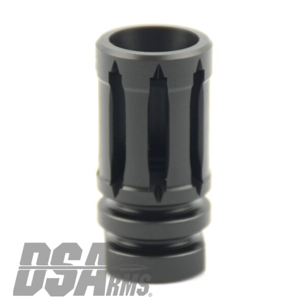 DSA AR15 Titanium Enhanced Bird Cage Short Flash Hider - 1/2x28 - Black Finish - Image 3