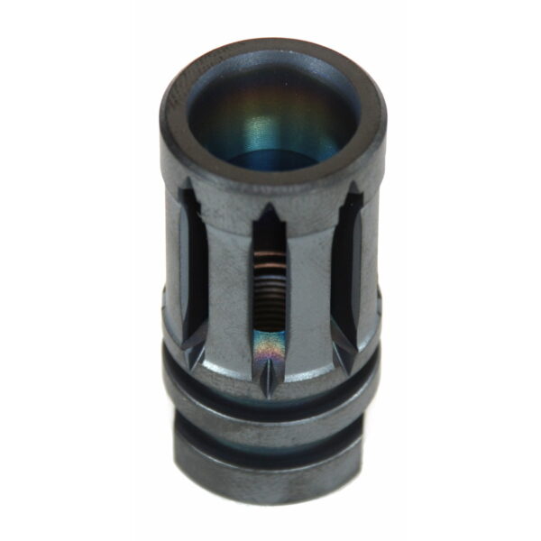 DSA AR15 Titanium Enhanced Bird Cage Short Flash Hider - 1/2x28 - Black Finish - Image 5