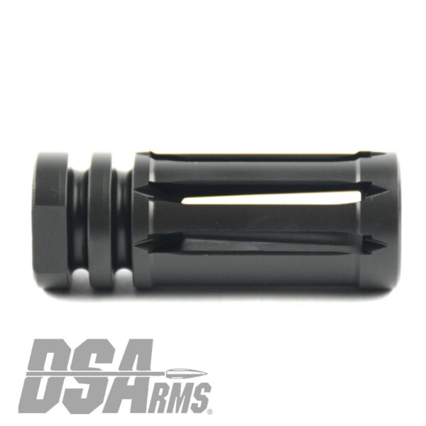 DSA AR15 Titanium Enhanced Bird Cage Long Flash Hider - 1/2x28 - Black Finish - Image 2