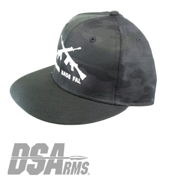 DSA SA58 FAL Classic Crossed Rifles Baseball Cap - Black Camo - Snap Back - Image 4