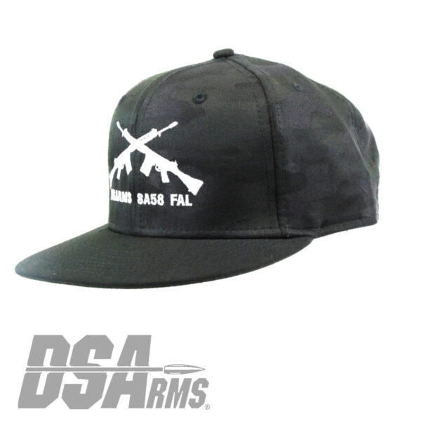 DSA SA58 FAL Classic Crossed Rifles Baseball Cap - Black Camo - Snap Back - Image 5