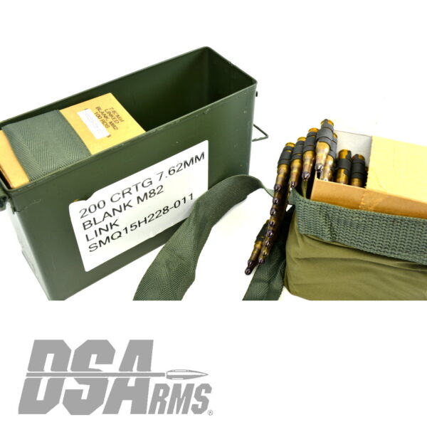 Federal 7.62x51mm M82 M13 Blanks - Brass Cased - Linked - 200 Rounds - In Ammo Can - Image 3