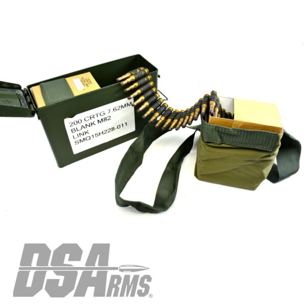 Federal 7.62x51mm M82 M13 Blanks - Brass Cased - Linked - 200 Rounds - In Ammo Can - Image 4
