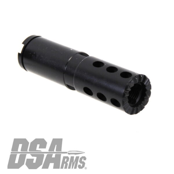DSA FAL SA58 Belgian Combo Device Titanium Flash Hider - 9/16x24 Left - Black Finish - Image 2