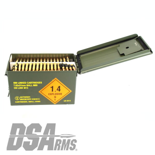 MAGTECH 7.62x51mm M80 Ball FMJ - 500 Rounds - Linked, In Can - FREE SHIPPING - Image 3