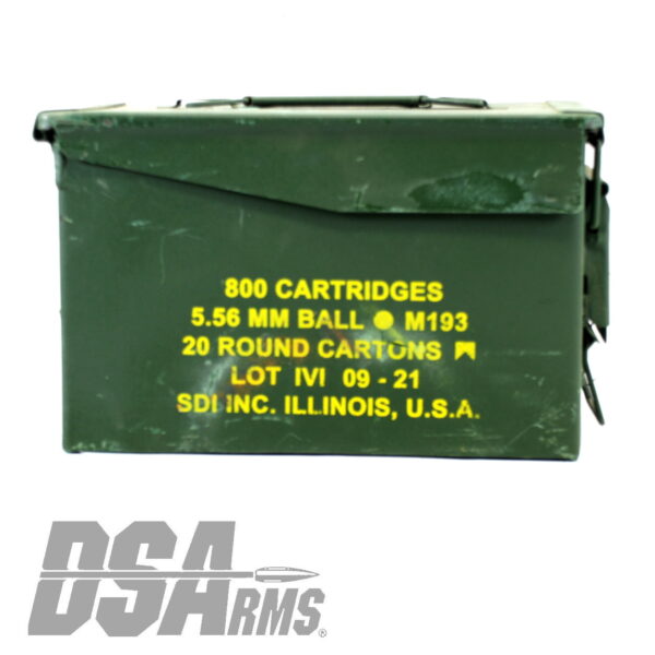DS Arms 5.56X45 MM M193 Ammunition - 55 Gr. FMJ - 800 Rounds - 40 Boxes - Ammo Can - Image 5