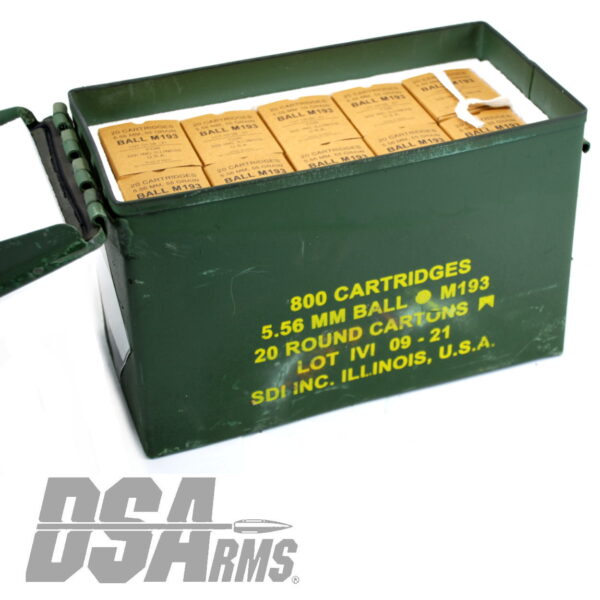 DS Arms 5.56X45 MM M193 Ammunition - 55 Gr. FMJ - 800 Rounds - 40 Boxes - Ammo Can - Image 7