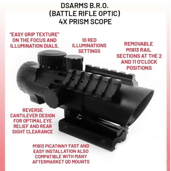 DSA FAL SA58 ACOG Cut Extreme Duty Scope Mount & Gen 2 B.R.O. Battle Rifle Optic Package - Standard Length Mount - Image 6