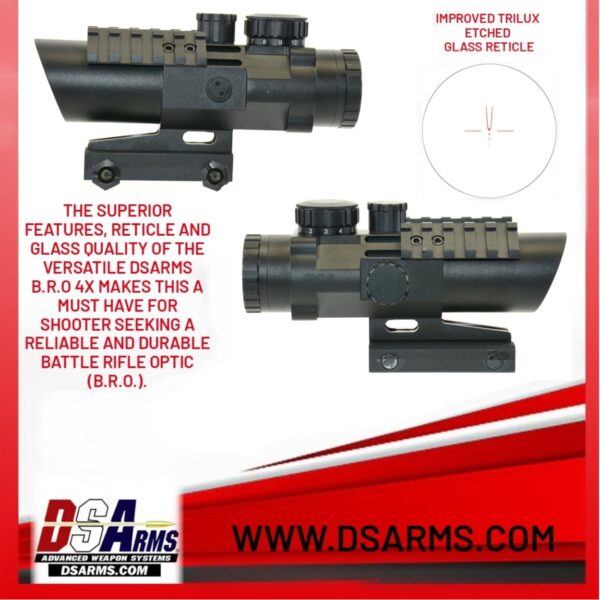 DSA FAL SA58 ACOG Cut Extreme Duty Scope Mount & Gen 2 B.R.O. Battle Rifle Optic Package - Standard Length Mount - Image 7