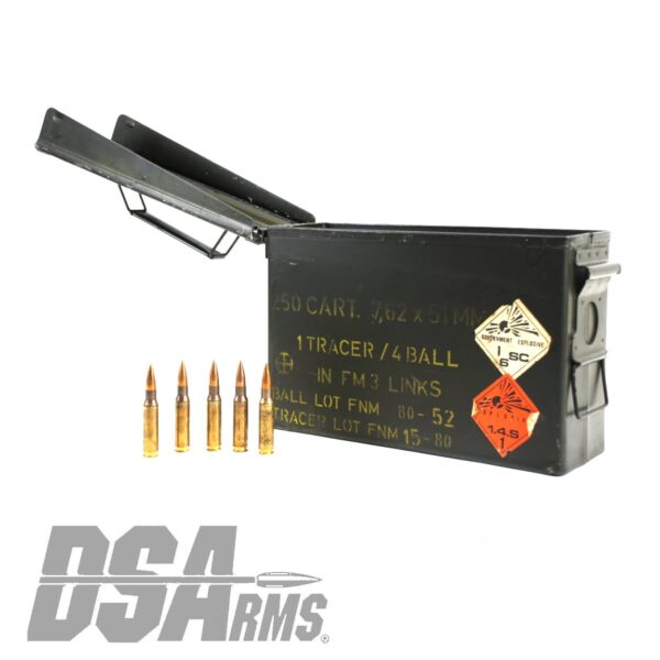 FN Production 7.62x51mm NATO Ammunition - Un-Belted, Loose - 200 Round Can