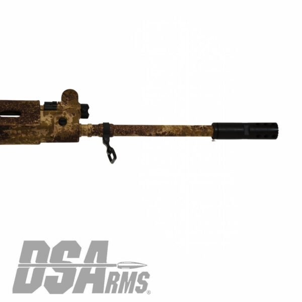 DSA SA58 21" Desert Tracker Rifle - Traditional Profile Barrel - Fixed Stock - Custom FDE Camo Finish - Image 10