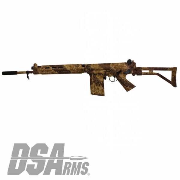 DSA SA58 18" PARA Desert Tracker Rifle - Traditional Profile Barrel - Side Folding Stock - Custom FDE Camo Finish - Image 11