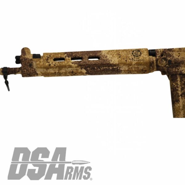 DSA SA58 18" PARA Desert Tracker Rifle - Traditional Profile Barrel - Side Folding Stock - Custom FDE Camo Finish - Image 4
