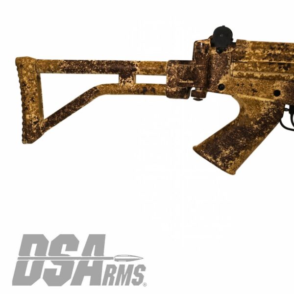 DSA SA58 18" PARA Desert Tracker Rifle - Traditional Profile Barrel - Side Folding Stock - Custom FDE Camo Finish - Image 6