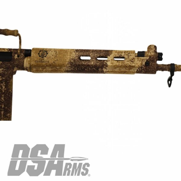 DSA SA58 18" PARA Desert Tracker Rifle - Traditional Profile Barrel - Side Folding Stock - Custom FDE Camo Finish - Image 8