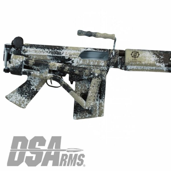 DSA SA58 18" PARA Arctic Tracker Rifle - Traditional Profile Barrel - Side Folding Stock - Custom Camo Finish - Image 11
