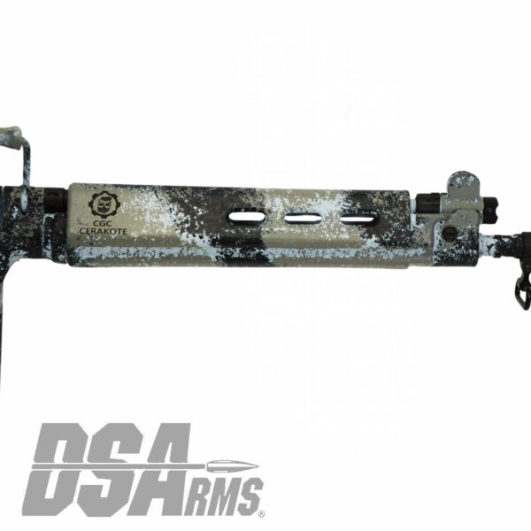 DSA SA58 18" PARA Arctic Tracker Rifle - Traditional Profile Barrel - Side Folding Stock - Custom Camo Finish - Image 4