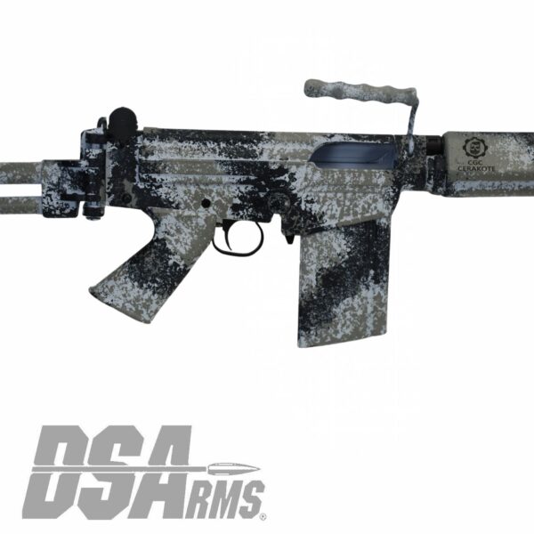 DSA SA58 18" PARA Arctic Tracker Rifle - Traditional Profile Barrel - Side Folding Stock - Custom Camo Finish - Image 5