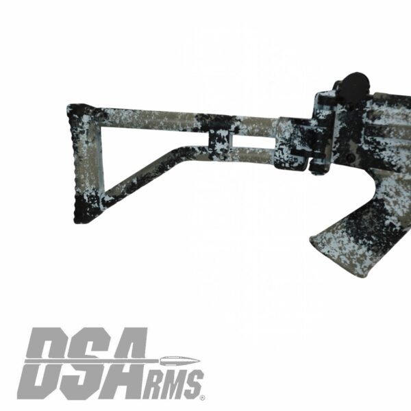 DSA SA58 18" PARA Arctic Tracker Rifle - Traditional Profile Barrel - Side Folding Stock - Custom Camo Finish - Image 6