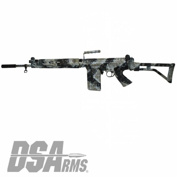 DSA SA58 18" PARA Arctic Tracker Rifle - Traditional Profile Barrel - Side Folding Stock - Custom Camo Finish - Image 7