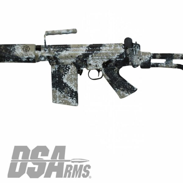 DSA SA58 18" PARA Arctic Tracker Rifle - Traditional Profile Barrel - Side Folding Stock - Custom Camo Finish - Image 8