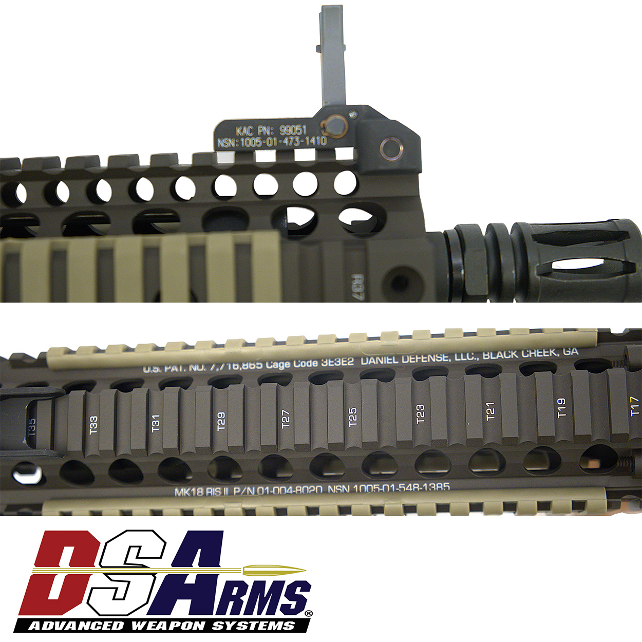 DSA ZM4 AR15 MK18 Clone Pistol - Daniel Defense FDE Handguard - Knight's Armament Sights - Image 11